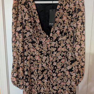 NWT Nasty Gal mini-dress, black floral